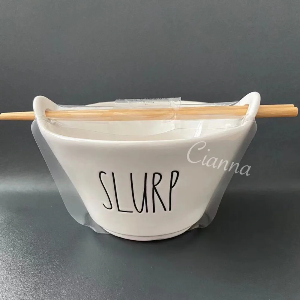 Rae Dunn Slurp Bowl with Chopsticks